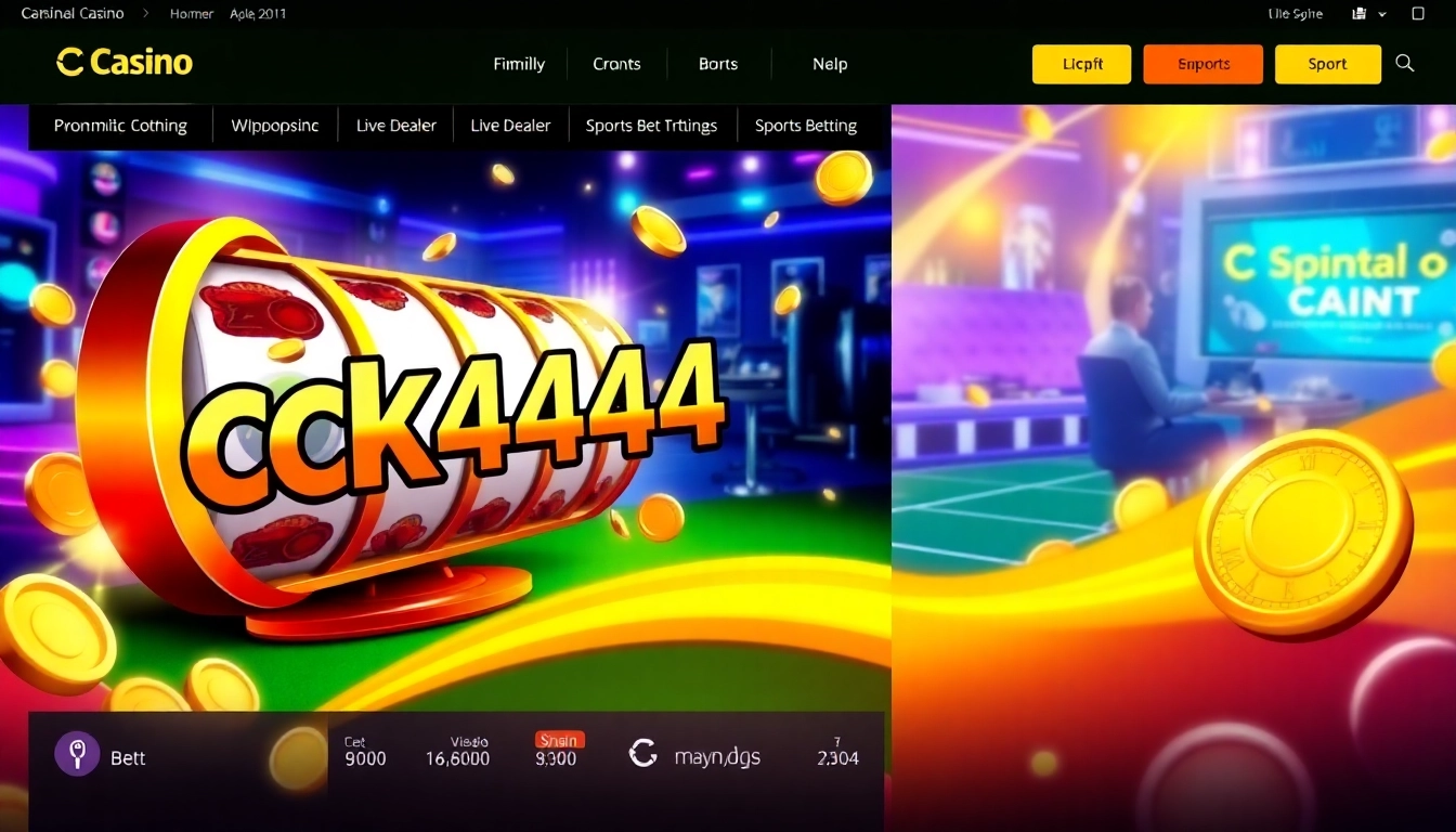 Engaging scene of a user placing a ck4444 bet on a sleek, modern online gaming platform with vibrant visuals and interactive elements for high engagement.
